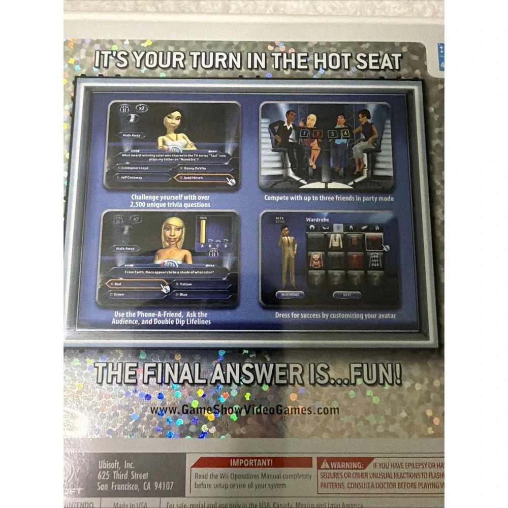 Who Wants to Be a Millionaire for Nintendo Wii Video Game Complete CIB Regis